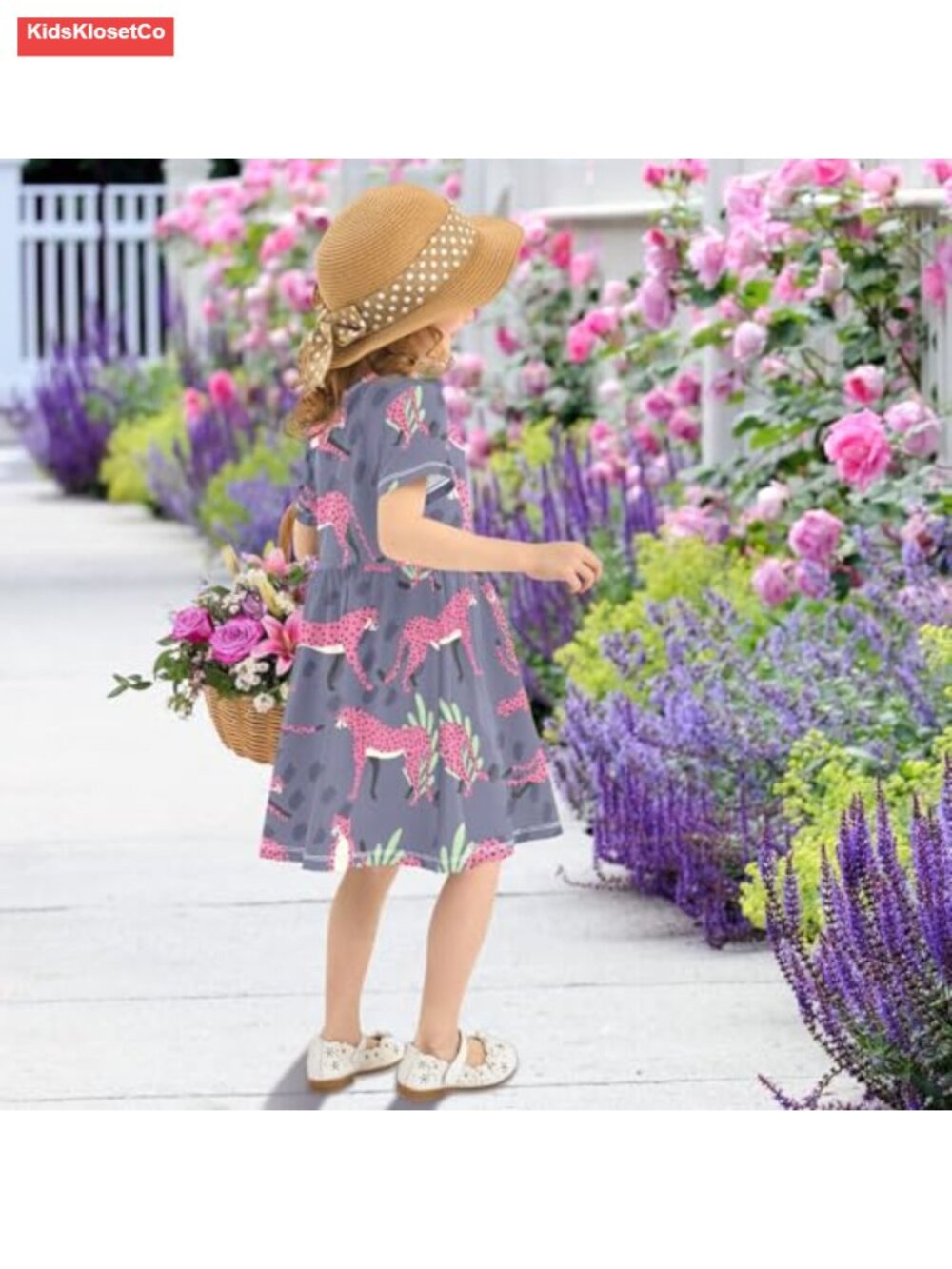 Toddler Girls A-Line Summer Dress Short Sleeve Casual Play Dress - Picture 5 of 5